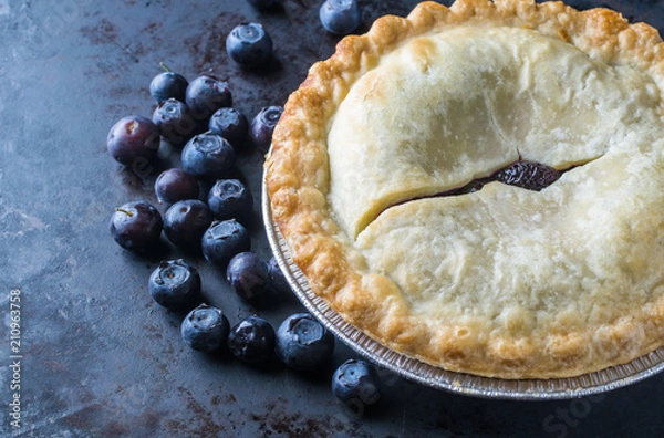 Obraz Scrumptious blueberry pie background