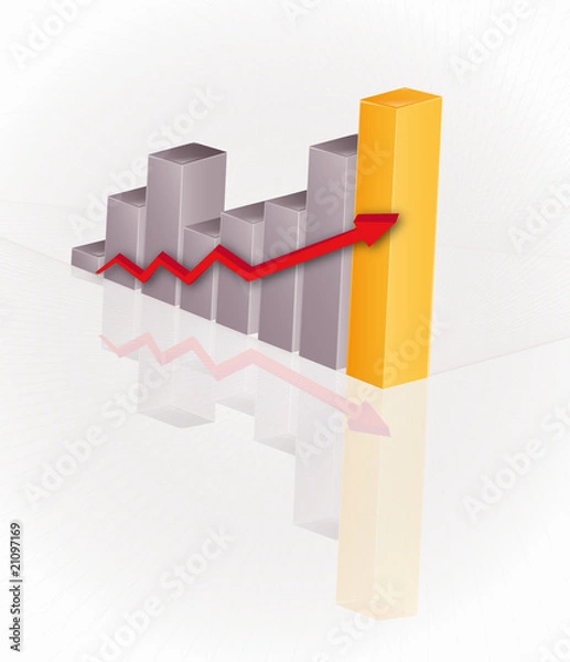 Obraz wykres wahanie strzalka
