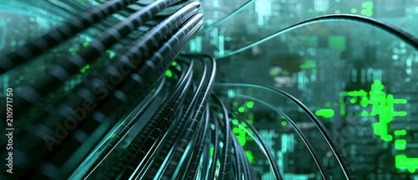 Obraz Kabel w serwerowni