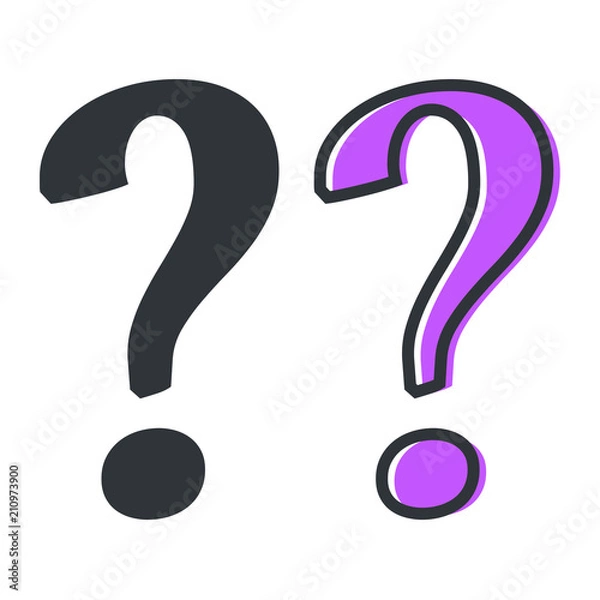 Fototapeta Question mark cartoon vector icon	