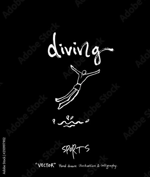 Fototapeta 스포츠 포스터 / 손으로 그린 스포츠 그림