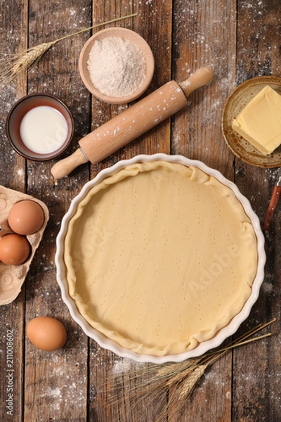Fototapeta raw dough, preparation