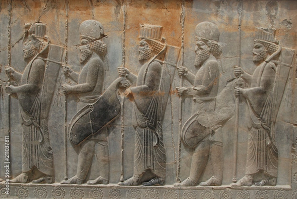 Obraz Carving Medes and Persians from the Apadana palace  in Persepolis, Iran