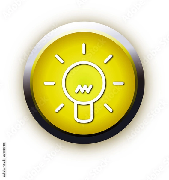 Obraz Glossy lightbulb button icon