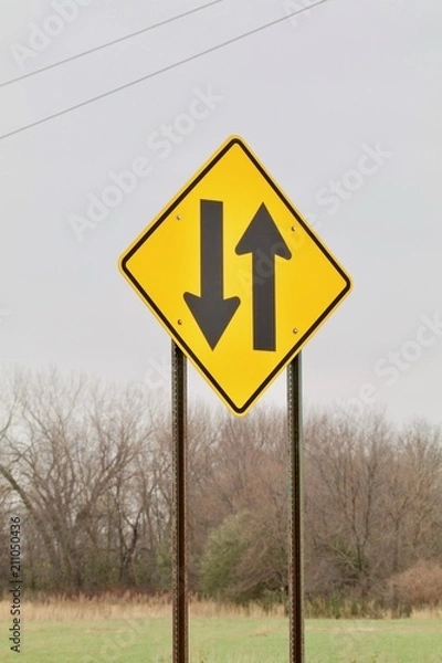 Fototapeta Up and Down Warning Arrows