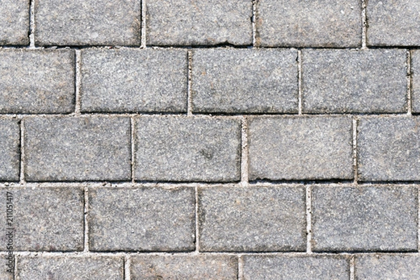 Fototapeta Grey rectangular paving stone, texture