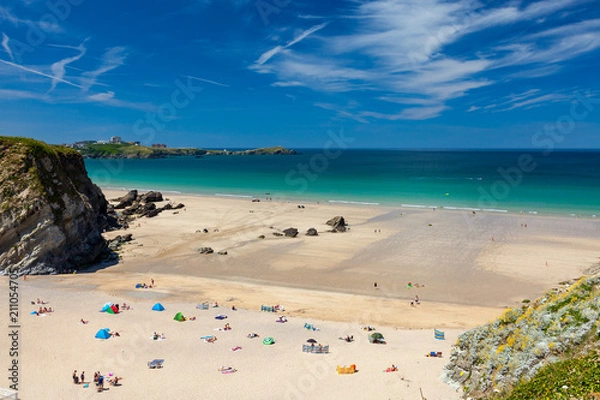Fototapeta Lusty Glaze Beach Newquay Cornwall England