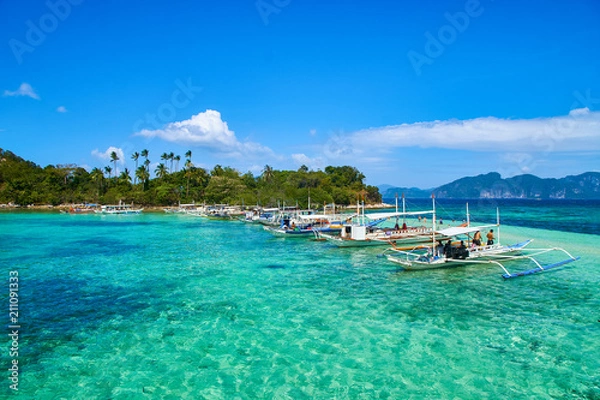 Fototapeta Snake Island in Philippines Palawan El Nido 