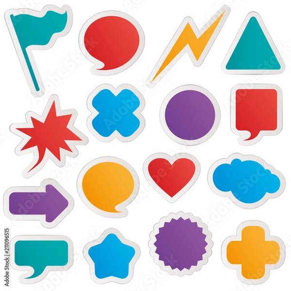 Obraz Different colorful shapes sticker style.