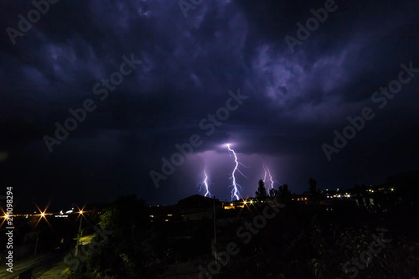 Fototapeta Судак. Крым. Красивое небо с молниями.