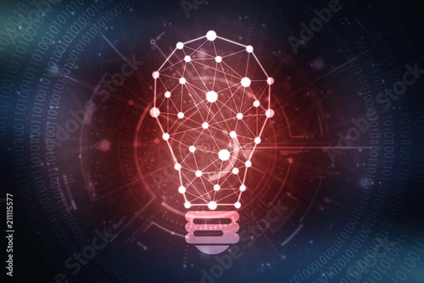 Fototapeta 3d rendering led white lightbulb
