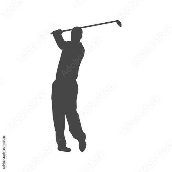 Fototapeta Silhouette of a golf player, Simple vector icon