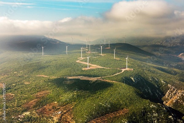 Obraz Wind Turbines and the roads