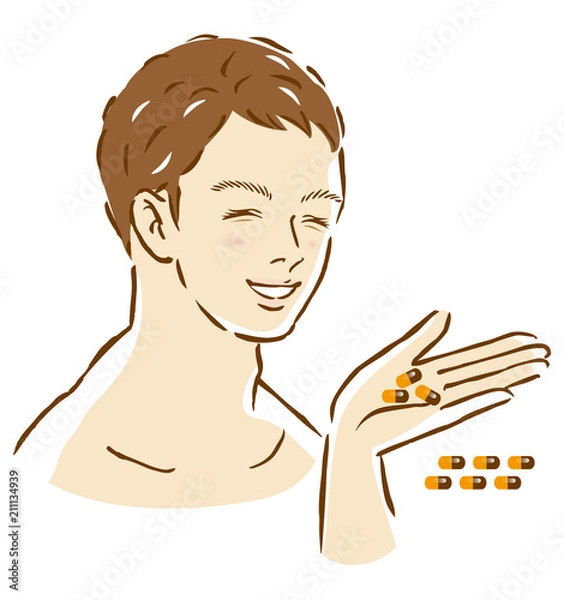 Obraz 男性　カプセル　サプリメント　健康食品