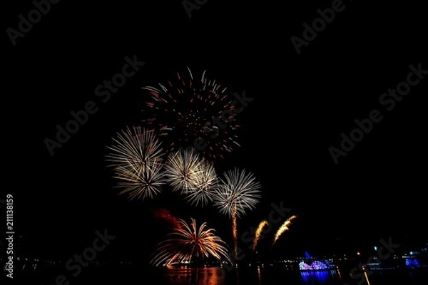 Fototapeta Firework for celebration lighting art background