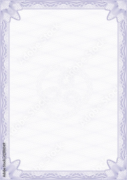 Fototapeta Guilloche style form for diploma or certificate