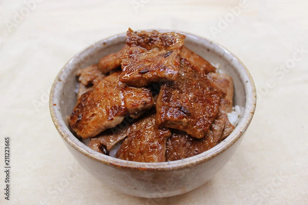 Fototapeta 牛カルビ焼肉丼 