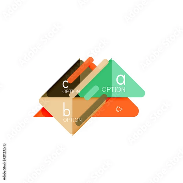 Obraz Triangle data visualization design, option infographic layout