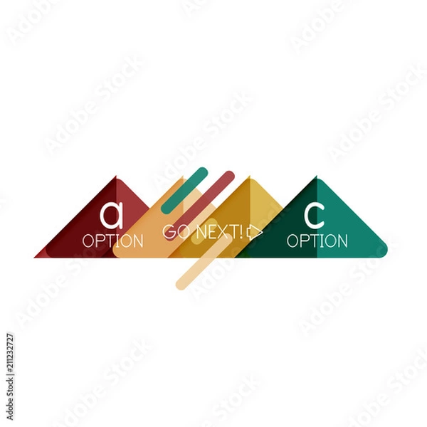 Obraz Triangle data visualization design, option infographic layout