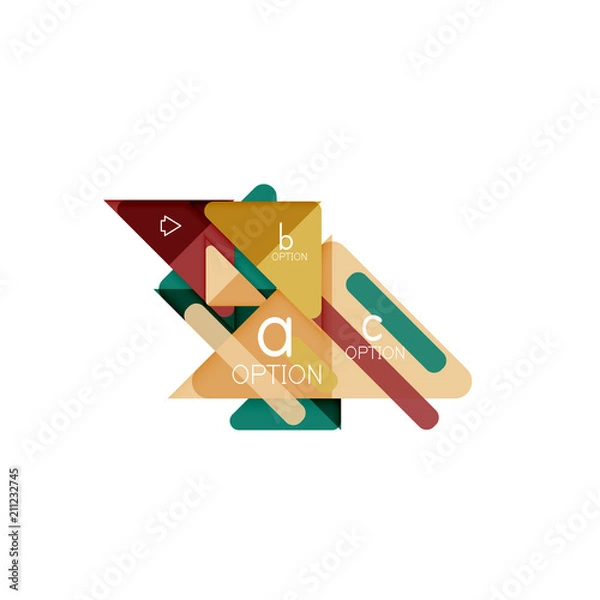 Fototapeta Triangle data visualization design, option infographic layout
