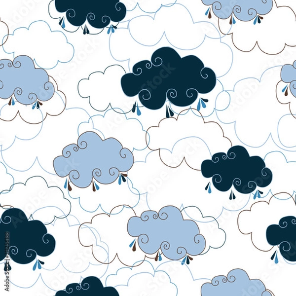 Obraz Clouds on white background vector