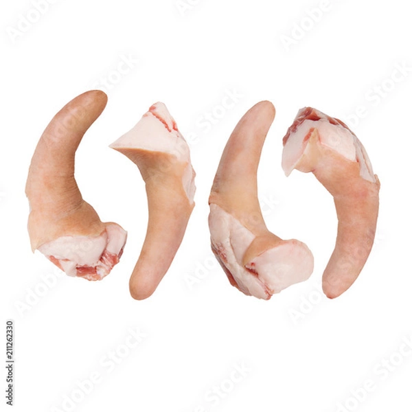 Obraz Pork tail isolated on white.