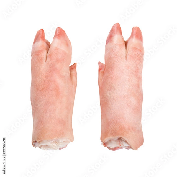 Obraz Forefoot pork isolated on white.