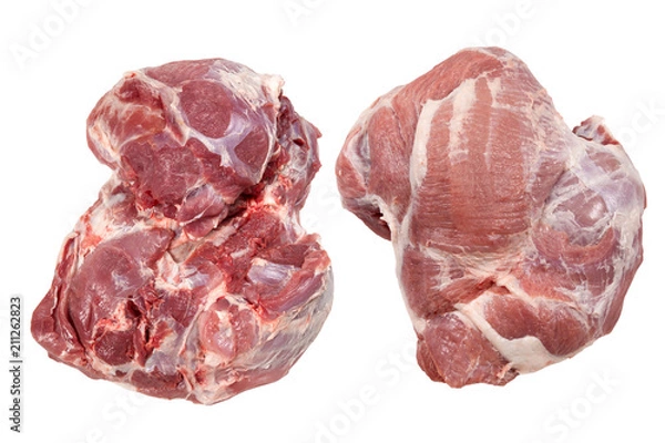 Obraz Pork ham without skin isolated on white.