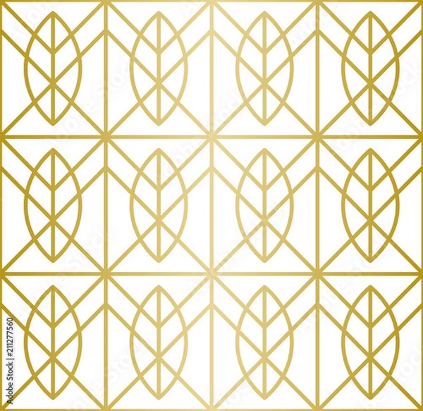 Obraz Luxury Geometric Pattern. Seamless Vector Lines. Golden Look.