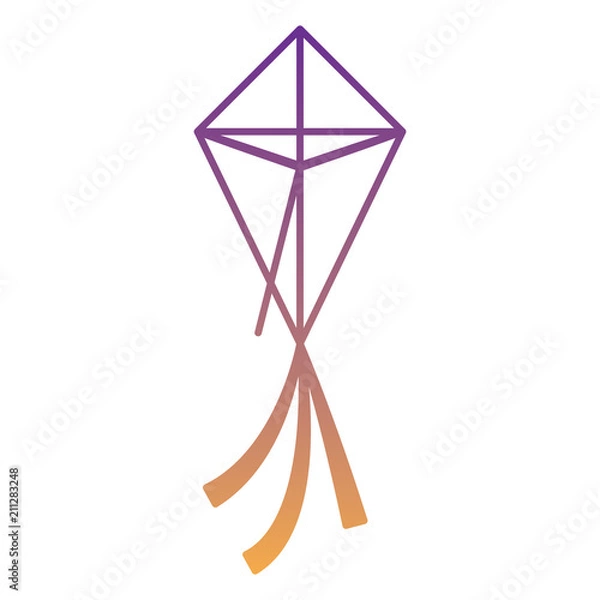 Fototapeta kite icon over white background, colorful design. vector illustration 