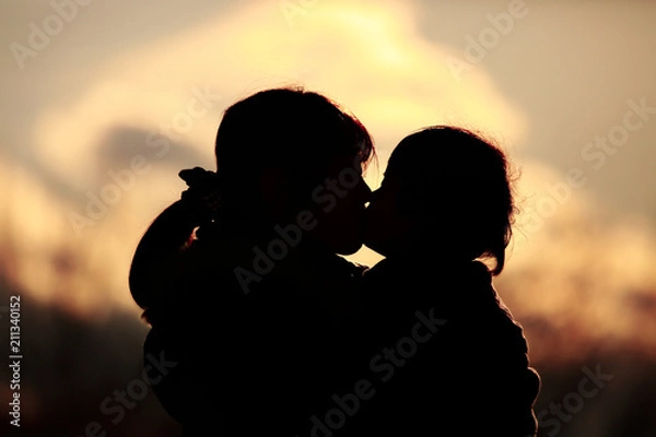 Fototapeta キスする親子