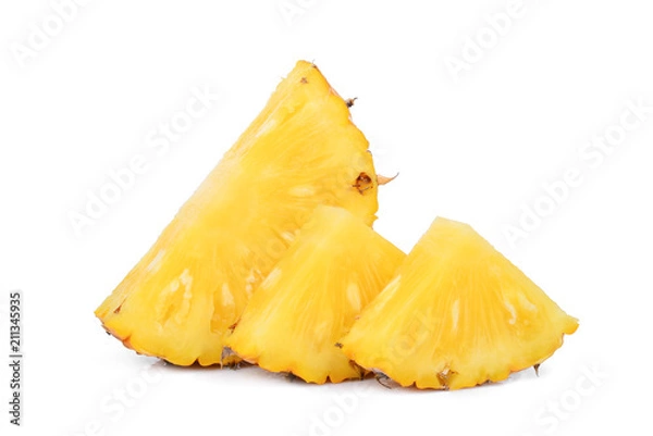 Fototapeta sliced pineapple isolated on white background