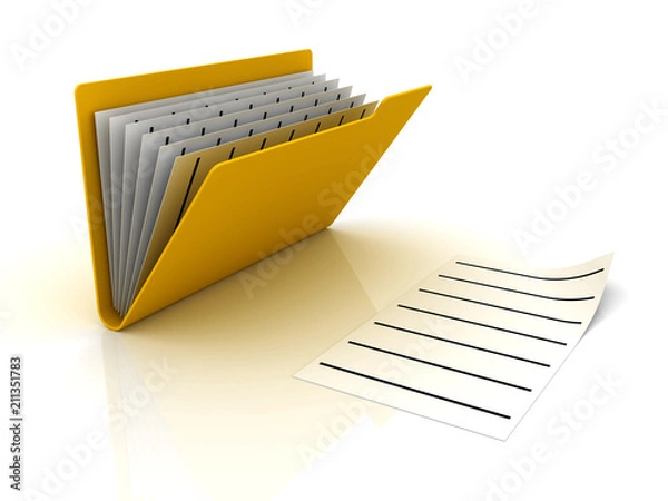 Fototapeta Open folder and sheets