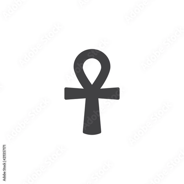 Fototapeta Ikona wektor Ankh. wypełniony płaski znak dla koncepcji mobilnej i projektowania stron internetowych. Egipski krzyż prosta solidna ikona. Symbol, ilustracja logo. Doskonała grafika wektorowa w pikselach