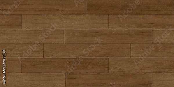 Obraz Laminate plank, wood tile seamless texture map for 3d graphics, diffuse.