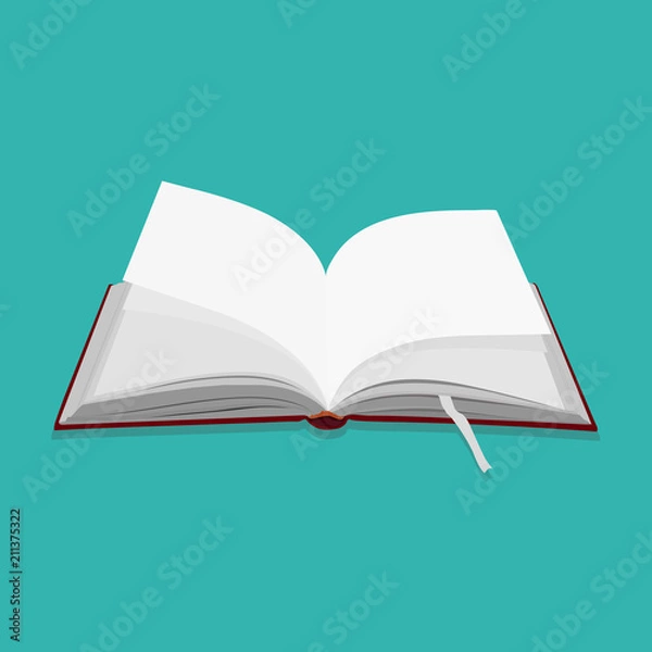 Obraz Open book with white pages vector illustration