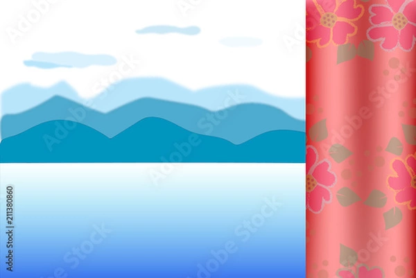 Fototapeta vector art . Window with view