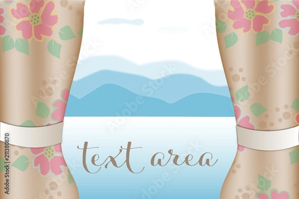 Fototapeta vector art . Window with view..