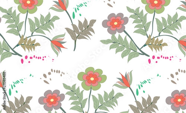 Obraz vector design .. ethnic traditional abstract  floral pattern 