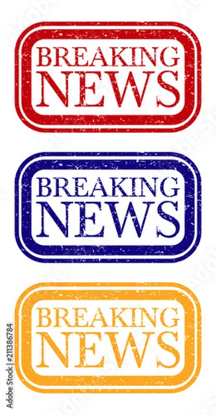 Fototapeta Breaking News banner vector set on white background