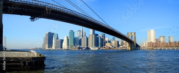 Obraz brooklyn bridge and lower manhattan panoramic view, new york