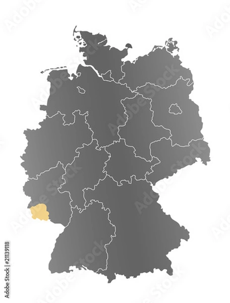 Obraz Deutschlandkarte Saarland