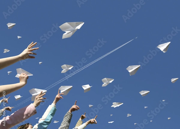 Obraz papierowe samoloty