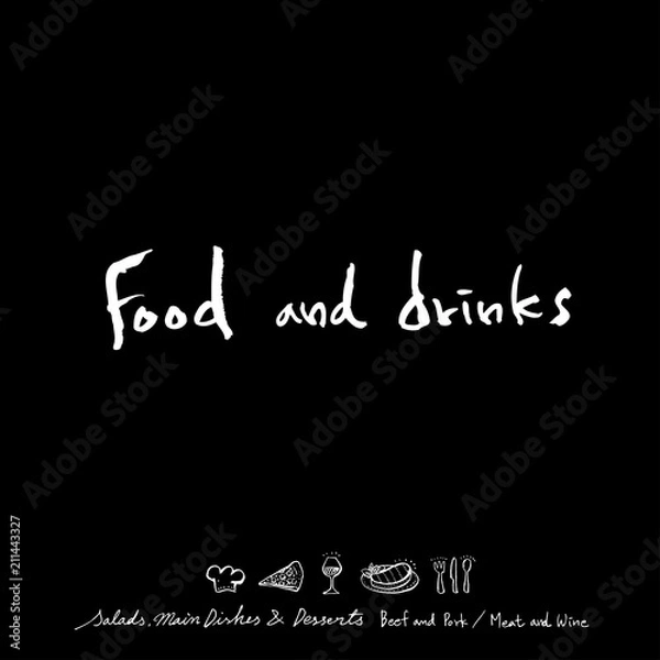 Fototapeta 음식점 포스터 / 손으로 그린 식당 그림