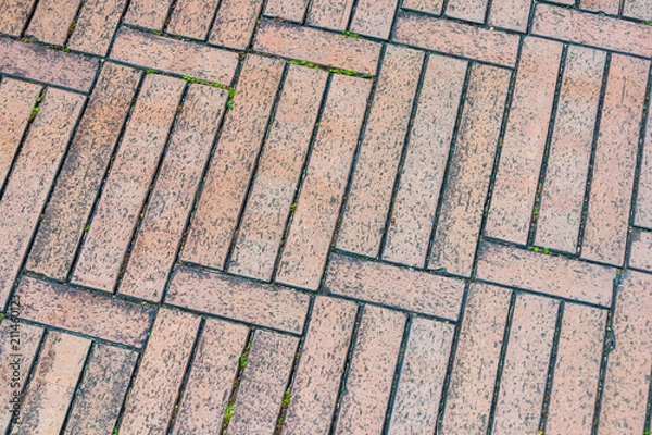 Obraz Floor tiles and brickwork pattern texture background for decorating