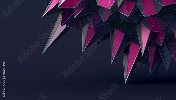 Obraz Abstract 3d rendering of geometric surface. Modern polygonal background design for poster, cover, branding, banner, placard.