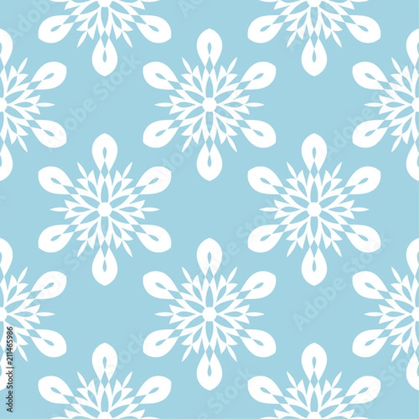 Obraz Blue and white floral seamless pattern