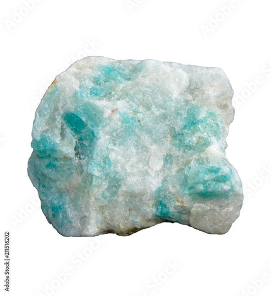 Obraz amazonite crystal on white background