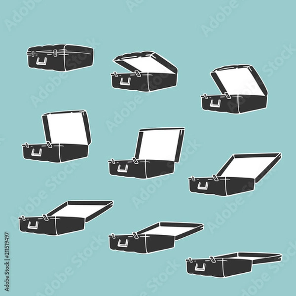 Fototapeta Animation Frames Opens Suitcase