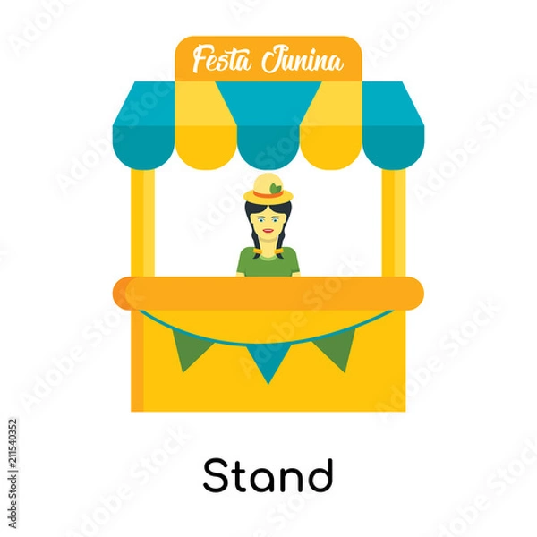 Fototapeta Stand icon vector sign and symbol isolated on white background, Stand logo concept